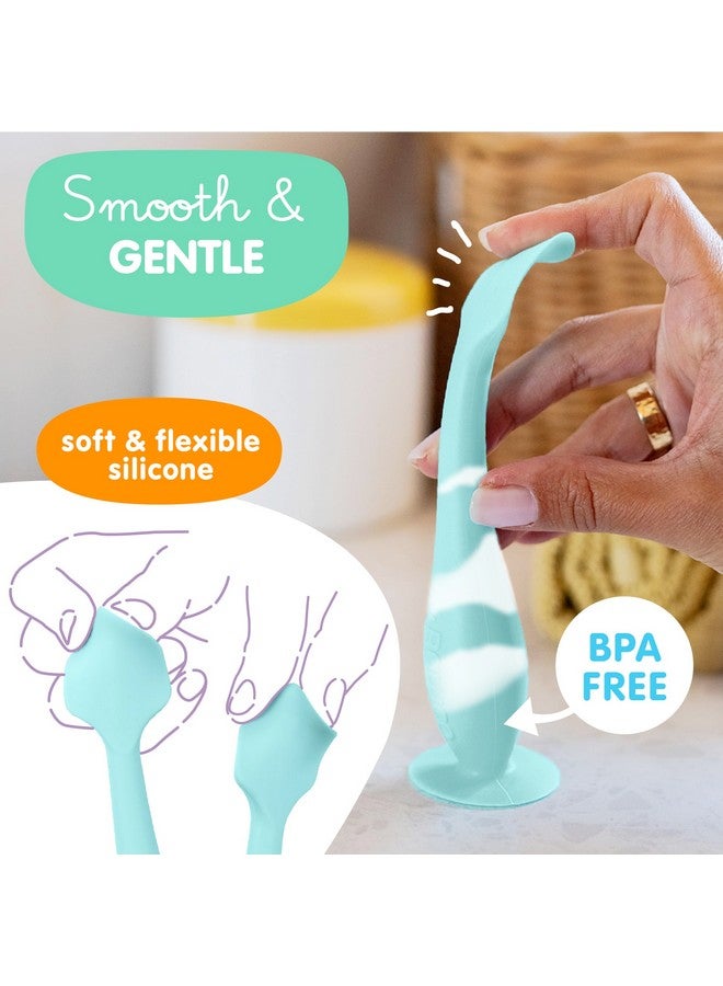 بيبي بام برَش ملعقة كريم الحفاضات من بومكو - أساسيات حقيبة الحفاضات الخالية من مادة BPA، ملعقة ناعمة لمؤخرة الطفل، ملعقة معجون مؤخرة من ابتكار الأم، ملعقة كريم الحفاضات من بومكو، أداة وضع كريم الحفاضات المرنة، فرشاة مؤخرة الطفل من بومكو - Image 3