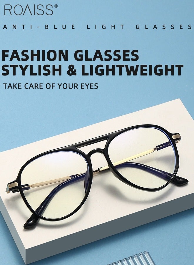 roaiss Blue Light Blocking Glasses Anti UV and Glare Blue Light Filter Computer Glasses Aviator Color Changing Eyewear for Men Women Black Gold 52mm  - Image 3