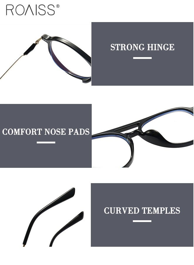 roaiss Blue Light Blocking Glasses Anti UV and Glare Blue Light Filter Computer Glasses Aviator Color Changing Eyewear for Men Women Black Gold 52mm  - Image 5