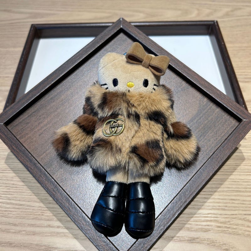 Faux Fur Long-Legged KT Plush Toy Bag Charm Keychain 15cm - Image 4