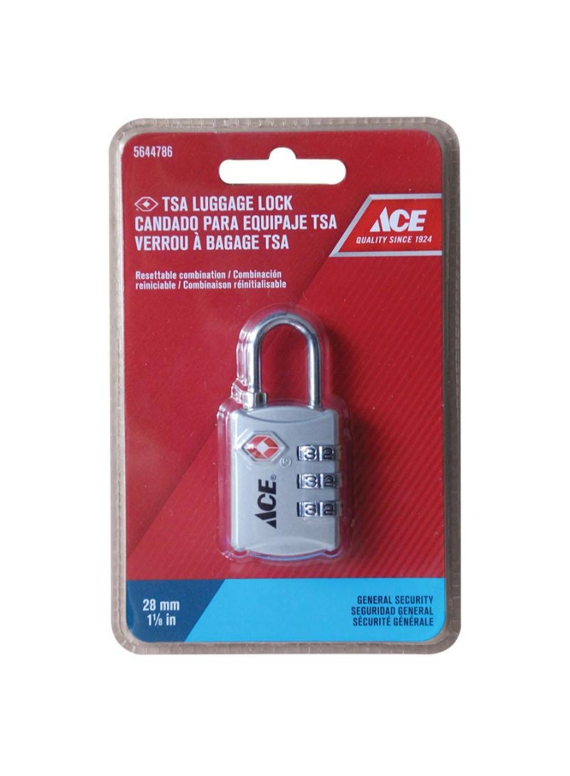 ACE Ace 3 Dial Combination Luggage Padlock 5.9 x 2.8 x 1.4cm 
