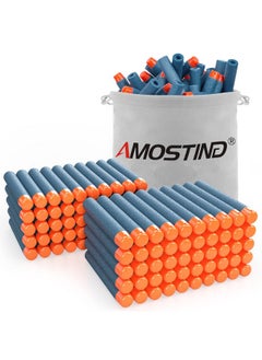 AMOSTING 100Pcs Refill Bullets Ammo Pack Compatible With Nerf Guns For Nerf N Strike Elite 2.0 Series Compatible With All Elite Blasters Toy Guns (Blue) With Storage Bag  - Image 1