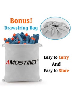 AMOSTING 100Pcs Refill Bullets Ammo Pack Compatible With Nerf Guns For Nerf N Strike Elite 2.0 Series Compatible With All Elite Blasters Toy Guns (Blue) With Storage Bag  - Image 5