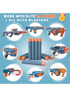 AMOSTING 100Pcs Refill Bullets Ammo Pack Compatible With Nerf Guns For Nerf N Strike Elite 2.0 Series Compatible With All Elite Blasters Toy Guns (Blue) With Storage Bag  - Image 4
