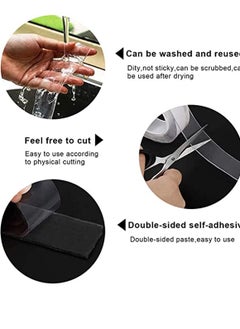 KASTWAVE Reusable Nano Double Sided Tape - Strong Adhesive Tape Heavy Duty, No-Trace Removable Transparent Glue Fix Tape, Washable Strong Gel Anti-Slip Tape for Photos Wall Kitchen  - Image 3