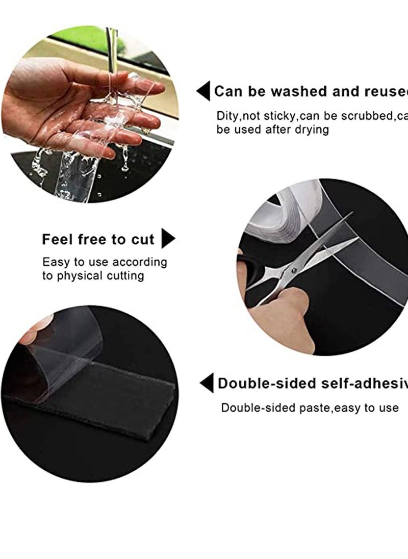 KASTWAVE Reusable Nano Double Sided Tape - Strong Adhesive Tape Heavy Duty, No-Trace Removable Transparent Glue Fix Tape, Washable Strong Gel Anti-Slip Tape for Photos Wall Kitchen  - Image 3