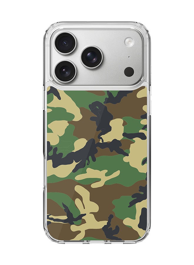 Stylizedd Classic Clear MagSafe Case for iPhone 17 Pro , Hybrid Soft Case Flexible Edges Anti Drop TPU PC Gel Thin Transparent Cover [ Designed for iPhone 17 Pro ] - Jungle Camo Full Print