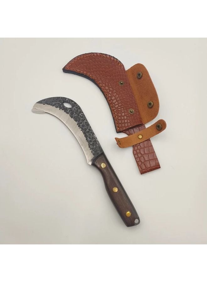 1pc Outdoor Forging Sickle Set Portable Hammer Camping Machete Skinning Knife - Image 1