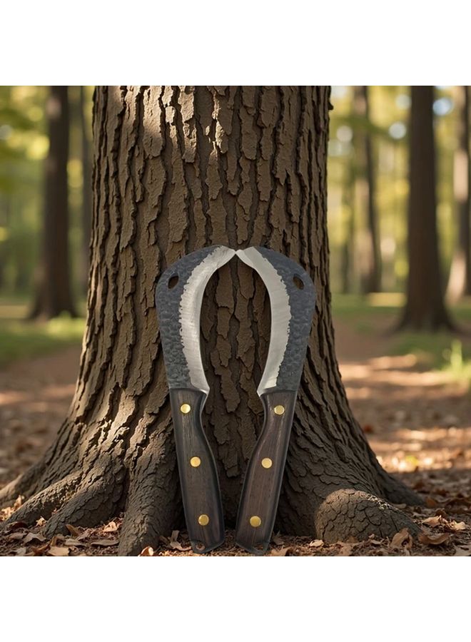 1pc Outdoor Forging Sickle Set Portable Hammer Camping Machete Skinning Knife - Image 2