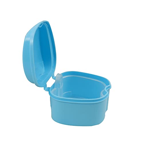 Dentosmile Denture Box in Light Blue Color - Dental Orthodontic Retainer Case | Teeth Storage Box, Denture Storage Case Fake Tooth Holder with Strainer (1) - Image 2