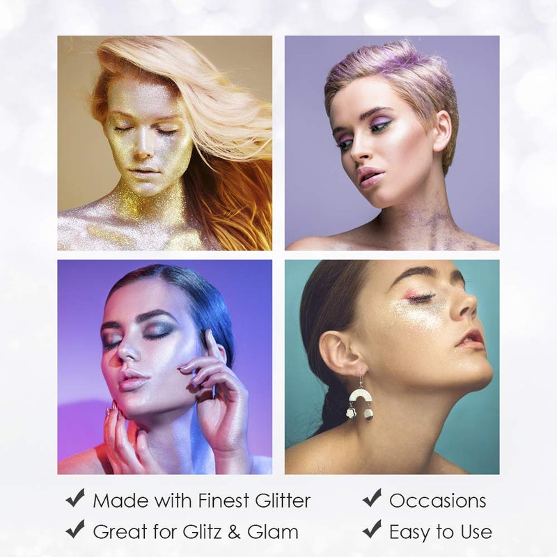 Jerome Russell Temporary Hair and Body Glitter Color Spray, Travel Spray, Lightweight, Adds Sparkly Shimmery Glow, Perfect to use On Hair, Skin, or Clothing, 2.2 oz - Multi-Color x 1 Pack - Image 4