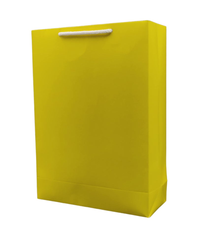 Arrow Paper Bags Gift Bags for Gifting, Weddings, Birthday,Holiday Presents -Yellow (28 cm x 20 cm x 7.5 cm, Pack of 40) - Image 1