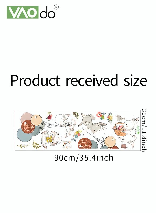 VAOdo Printed Wall Sticker Bunny Balloon Flower Children'S Room Decoration Pvc Waterproof Wall Sticker Porch Bedroom Living Room Decoration Wall Sticker - Image 4