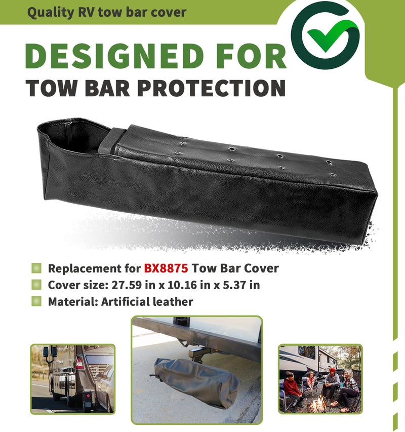 Camoo غطاء بار السحب BX8875، مناسب لبار السحب Alpha 2 Blue Ox أو Ascent و NSA، غطاء علوي مقاوم للماء لحماية فائقة لبار السحب الخاص بك في RV - Image 2