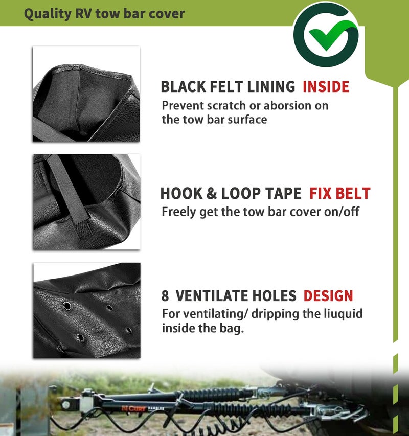 Camoo غطاء بار السحب BX8875، مناسب لبار السحب Alpha 2 Blue Ox أو Ascent و NSA، غطاء علوي مقاوم للماء لحماية فائقة لبار السحب الخاص بك في RV - Image 4