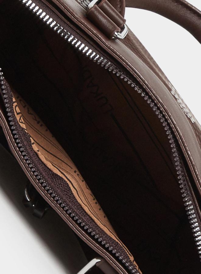 Styli Snake Skin Print Handbag with Dual Handle - Image 4