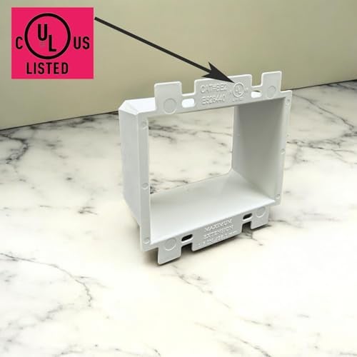 iMBAPrice IMBA-BE2-2 (UL Listed) 2-Gang Non-Metallic Electrical Power Outlet Box Extender for Power Switch Receptacles Accessories, 2-Pack - Image 3