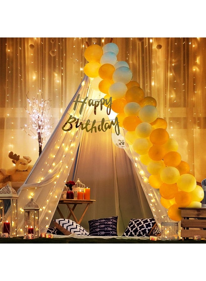 Party Propz Birthday Decoration Kit - 26 Pcs, Happy Birthday Decoration Kit for Husband Wife, Canopy Tent for Decorations, White Golden Balloons for Decor With White Net - Image 1