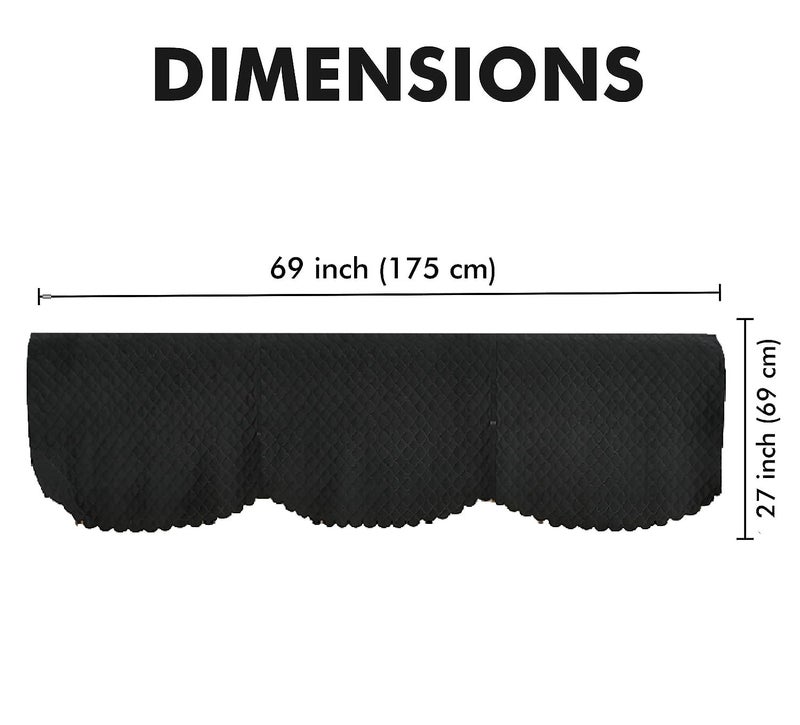 Yellow Weaves 3 Seater Self Design Quilted Sofa Cover, Seat & Back Cover, Color - Black - Velvet - Image 4