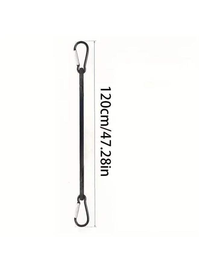 Premium Black Elastic Rope Strap 4pcs with Card Drill Hook 47 Inches for Outdoor Tent Luggage Rack Camping Cargo Bicycle - Image 4