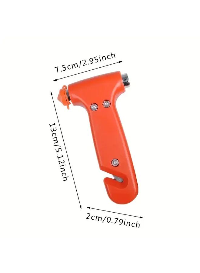 Red 2 In 1 Emergency Safety Hammer Window Breaker And Seatbelt Cutter Compact Car Escape Tool - Image 4