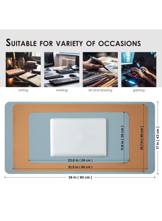 WinCheer Large Desk Pad, Non-Slip PU Leather Desk Mouse Pad Waterproof Desk Pad Protector, Dual-Side Use Desk Writing Mat for Office Home, 80cm x 40cm - Image 5