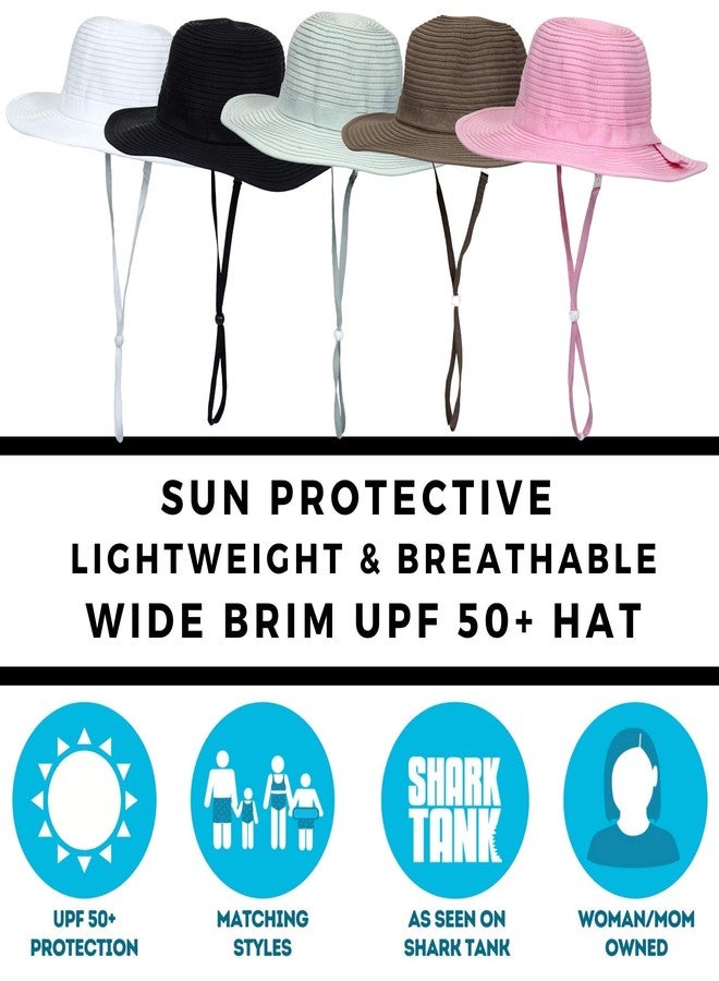 SwimZip Girls' Wide Brim Sun Hat - UPF 50+ Sun Protection Black - Image 3