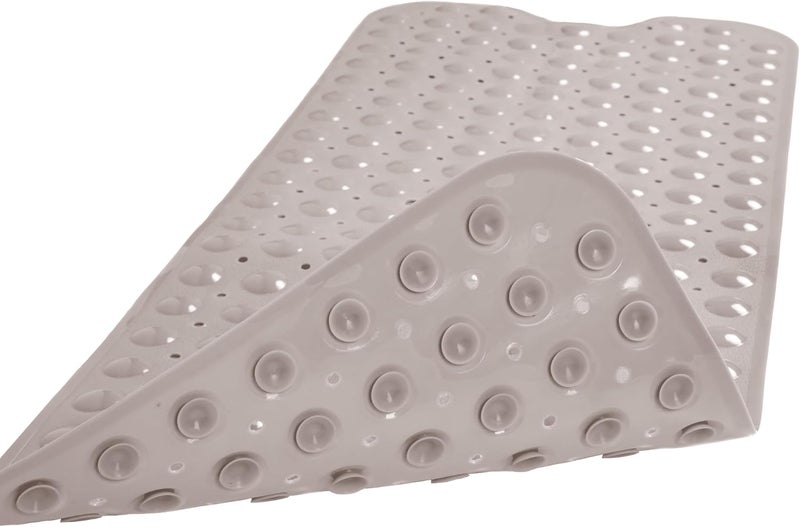 Linoows Bathtub and Shower Mats, Extra Long Non-Slip Bath Tub Mat 39 x 16 Inch, Machine Washable Bathmat with Suction Cups & Drain Holes for Bathroom Floor, Tan - Image 2
