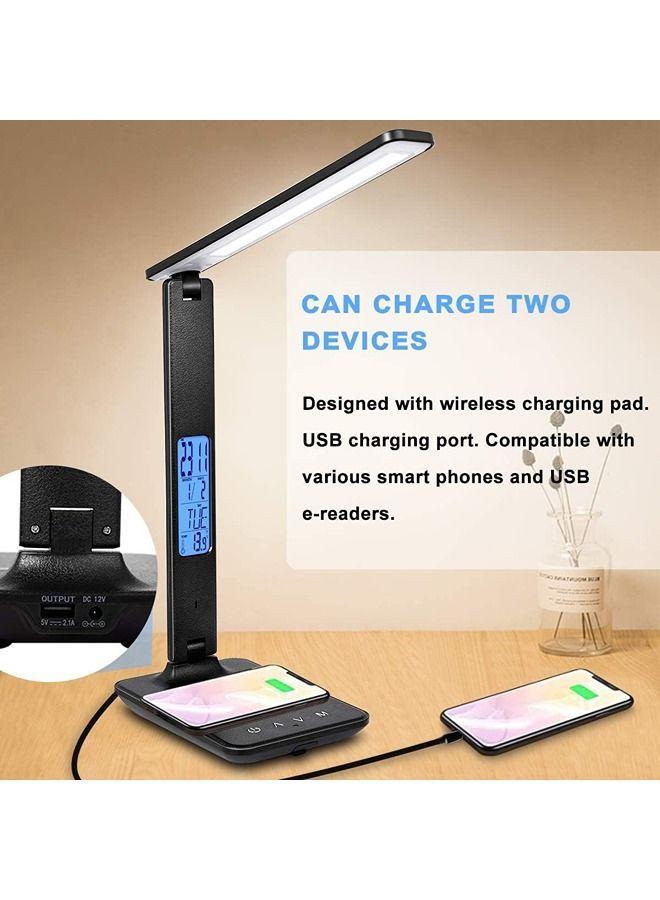Arabest مصباح مكتب LED للشحن اللاسلكي مع شاشة ذكية أبيض/أبيض دافئ/أصفر 36 سم - Image 2