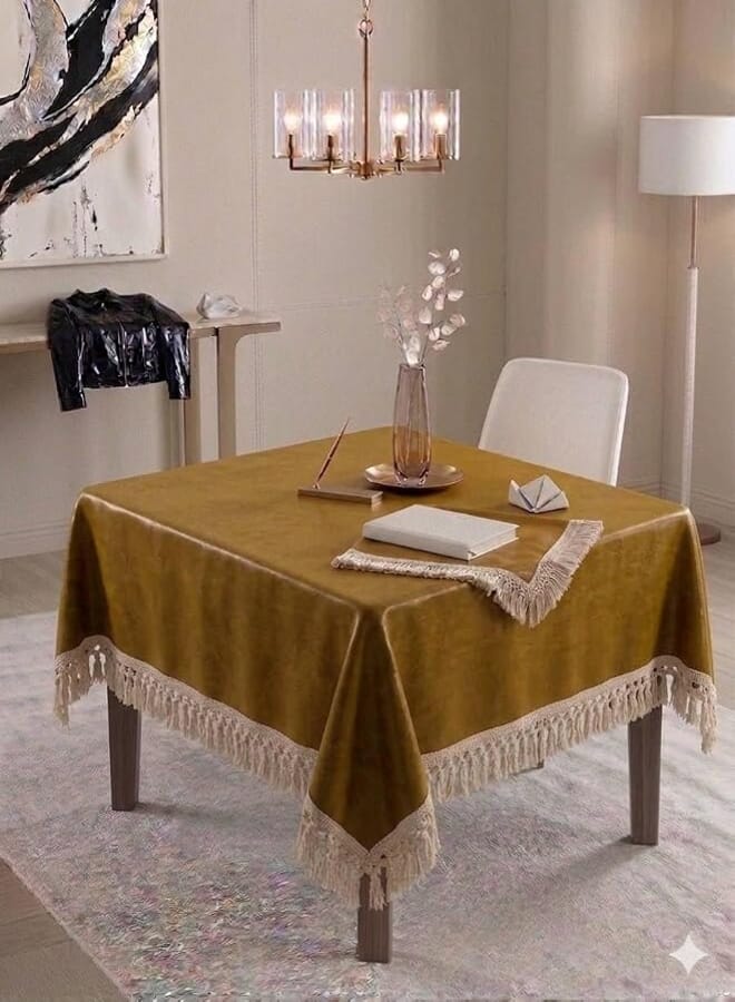 Generic Imported Leather Round Tablecloth with Waterproof Layer - 150 cm