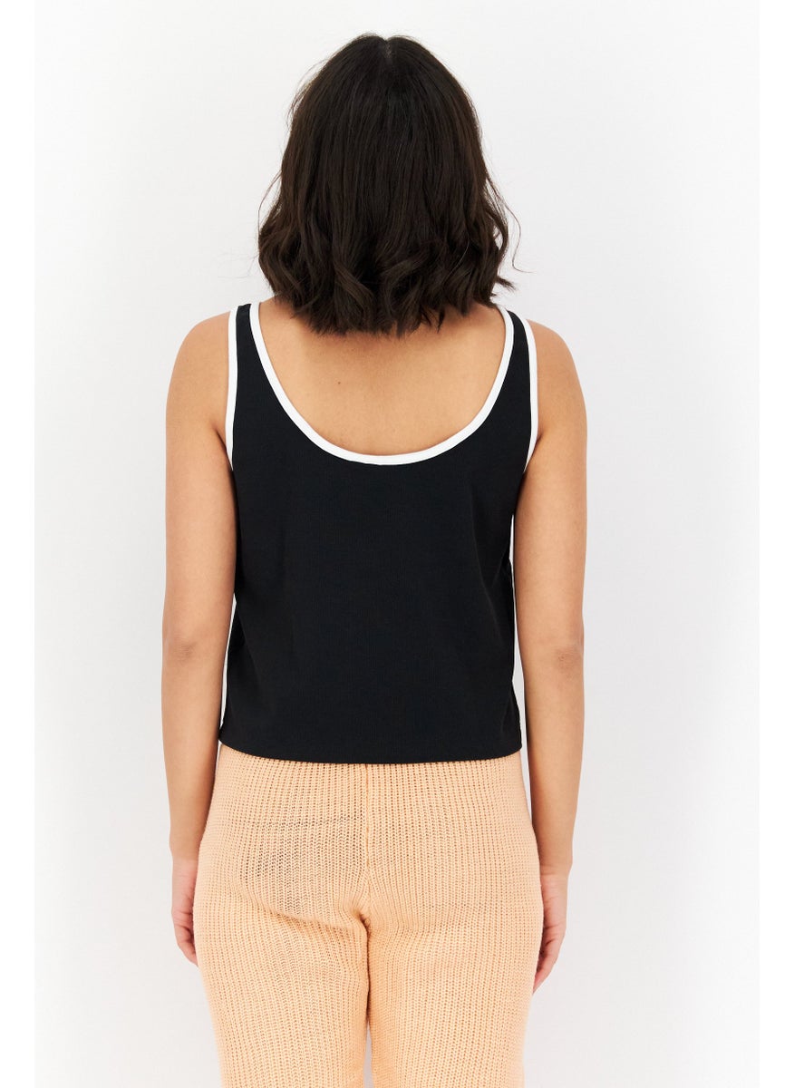 adidas Originals - Women Plus Size Brand Logo Tank Top, Black - Image 1