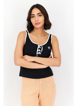 Women Plus Size Brand Logo Tank Top, Black