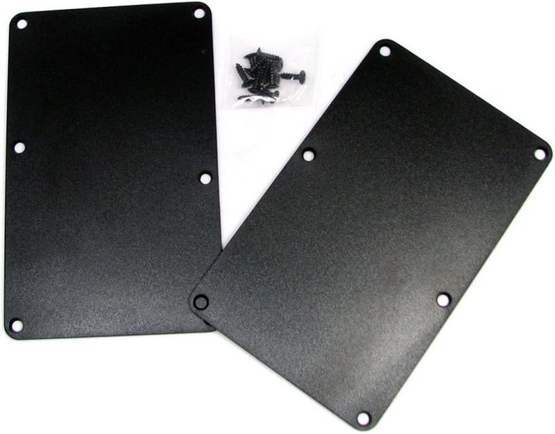 C. B. Gitty 2pc. Black Plastic Electric Guitar Cover Plates with Screws - Image 1