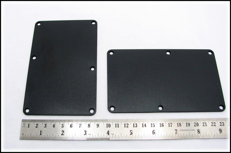 C. B. Gitty 2pc. Black Plastic Electric Guitar Cover Plates with Screws - Image 2