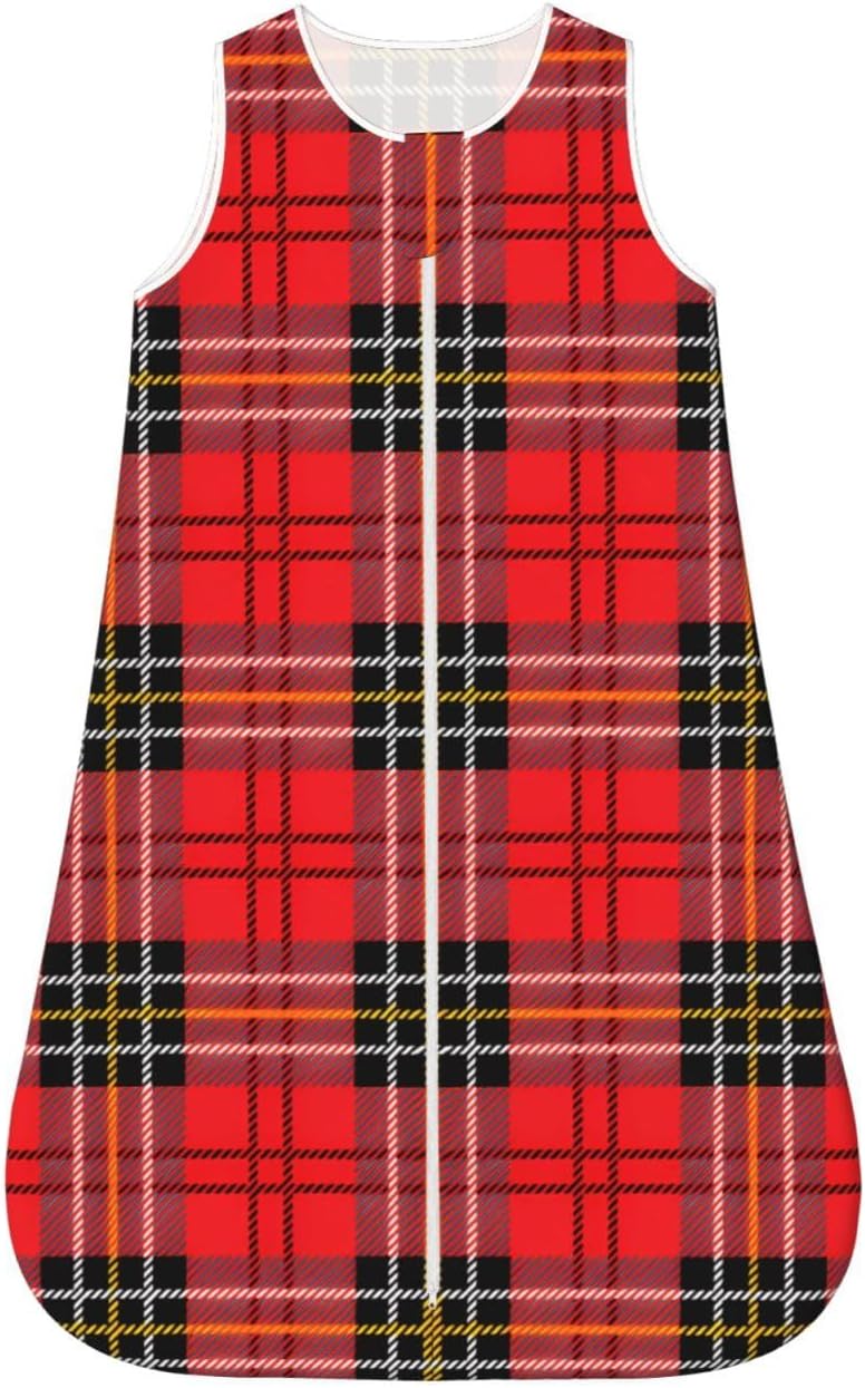 Red Plaid Pattern Baby Wearable Blanket Infant Boys Girls Sleeping Bags for Newborn Medium - Image 1