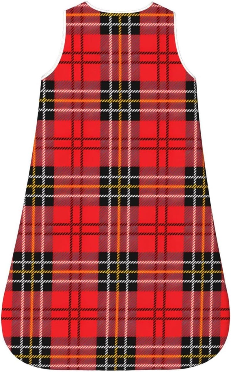 Red Plaid Pattern Baby Wearable Blanket Infant Boys Girls Sleeping Bags for Newborn Medium - Image 2