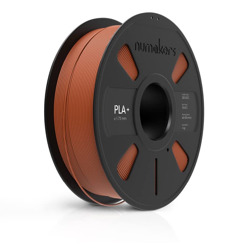 NUMAKERS PLA+ 3D Printer Filament, 1.75mm, Dimensional Accuracy +/- 0.03 mm, 1 kg Spool (2.2 lbs), Compatible with Most FDM Printers (Rust Copper) - Image 1