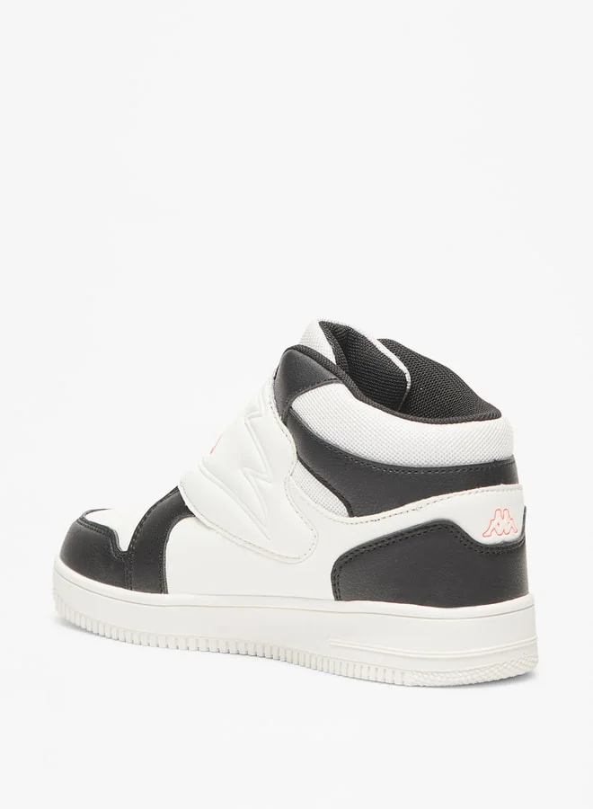 Kappa Boys' Panelled High Top Sneakers with Hook and Loop Closure