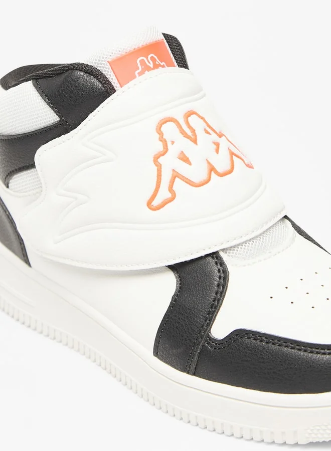 Kappa Boys' Panelled High Top Sneakers with Hook and Loop Closure