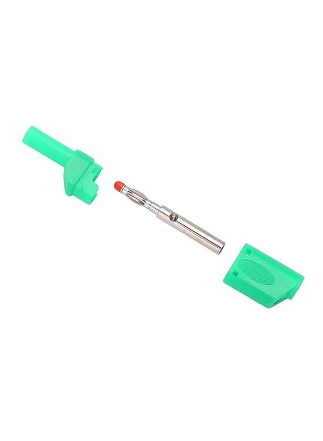 Green Banana Plug Connectors 10pcs 4mm Gold Plated Pure Copper Test Terminals Insulated Safety Housing - Image 1