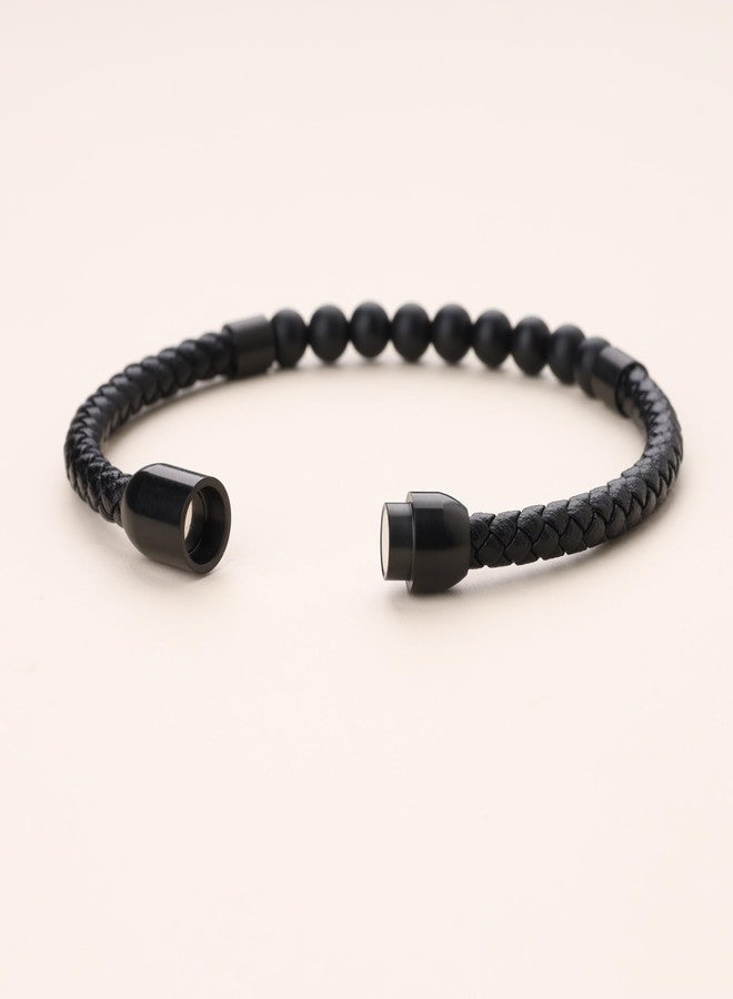 COAI Leather Bracelet for Men, Onyx Bracelet for Men S - Image 4