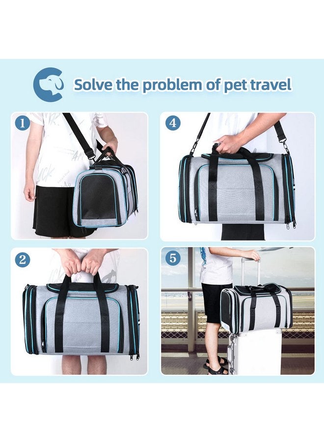 TDHDIKE Cat/Dog Airline Approved Expandable Pet Carrier for Small Pets - Removable Pad, Pockets, TSA Compliant  - Image 3