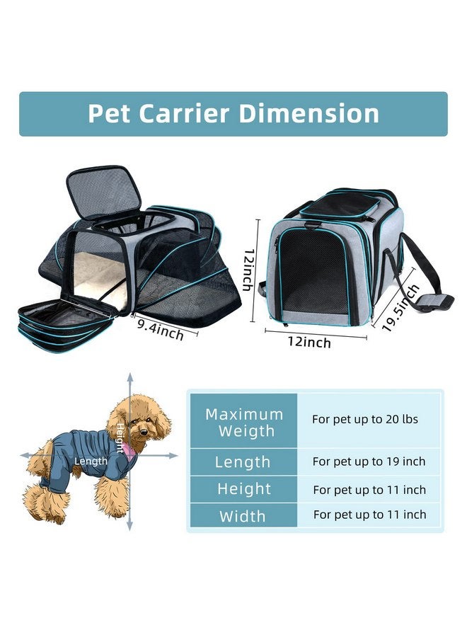 TDHDIKE Cat/Dog Airline Approved Expandable Pet Carrier for Small Pets - Removable Pad, Pockets, TSA Compliant  - Image 2