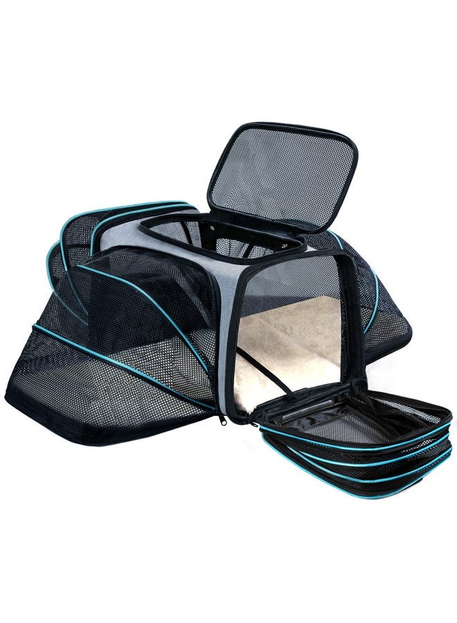 TDHDIKE Cat/Dog Airline Approved Expandable Pet Carrier for Small Pets - Removable Pad, Pockets, TSA Compliant  - Image 1