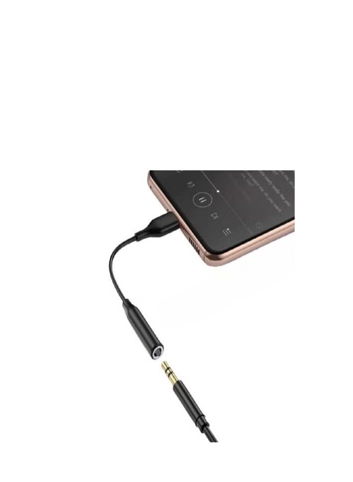 كابل محول من تايب سي الى مدخل (AUX) 3.5 ملم - اسود - Image 3