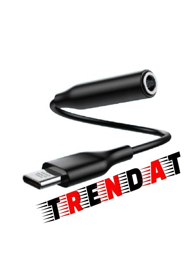 Generic - Adapter cable from Type-C to AUX input 3.5 mm - Black - Image 1