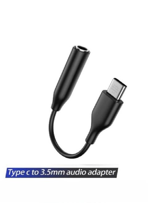 Adapter cable from Type-C to AUX input 3.5 mm - Black