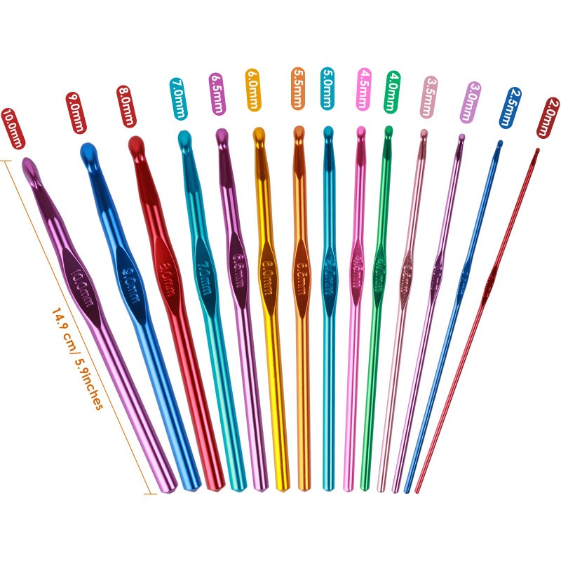 hanmir Crochet Hooks Set, Aluminum Handle Knitting Needles for Arthritic Hands, Crochet Needles for Yarn Craft, Nice Gift for Women - Image 5
