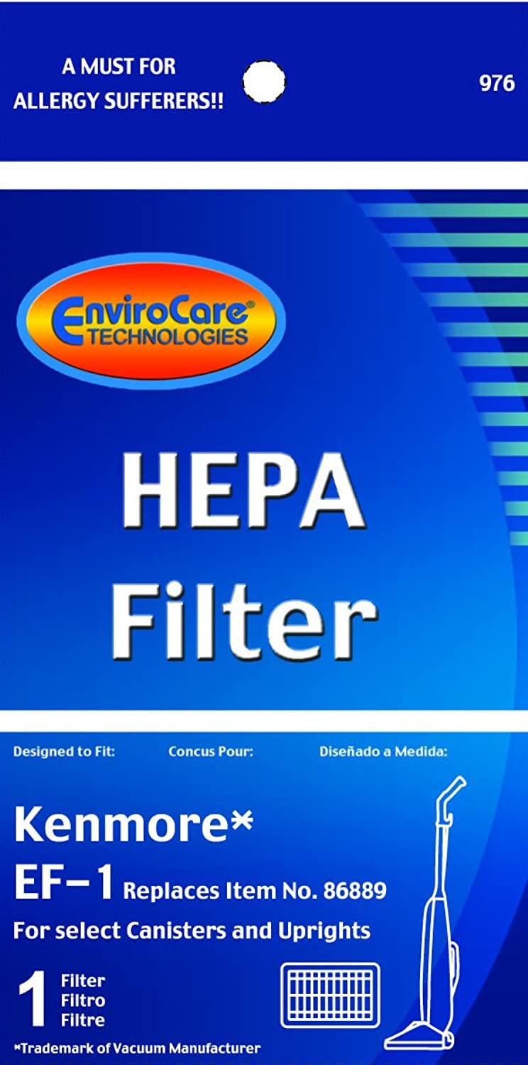 EnviroCare Replacement HEPA Vacuum Filter for Kenmore EF1 for Select Canisters and Uprights