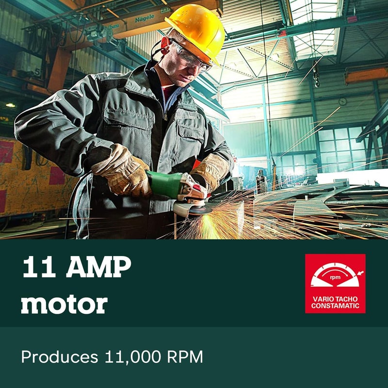 Metabo مطرقة زاوية متابو 4125 بوصة 11 أمبير 11000 دورة في الدقيقة مفتاح دفع غير قفل مصنوع في ألمانيا WP 11125 سريع 603624420 أخضر - Image 4